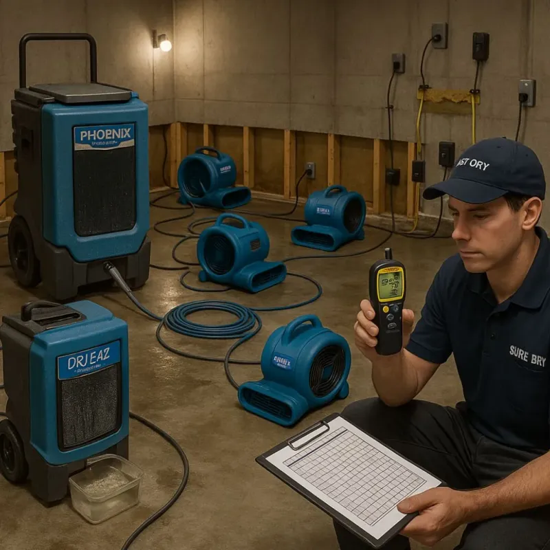 Structural Drying and Dehumidification process in Dixon, CA